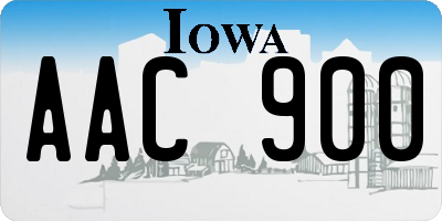 IA license plate AAC900