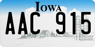 IA license plate AAC915