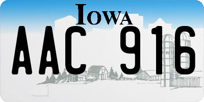 IA license plate AAC916