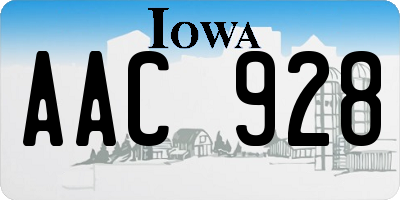 IA license plate AAC928