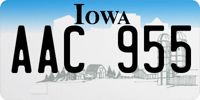 IA license plate AAC955