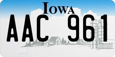 IA license plate AAC961