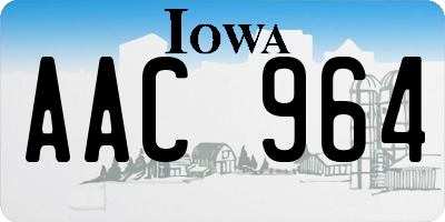 IA license plate AAC964