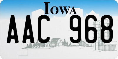 IA license plate AAC968