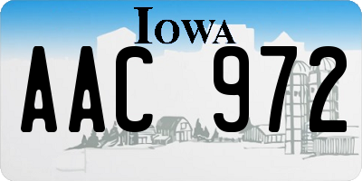 IA license plate AAC972
