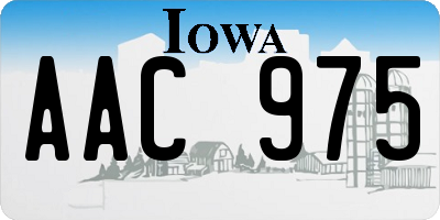 IA license plate AAC975