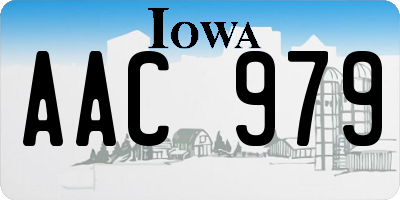 IA license plate AAC979