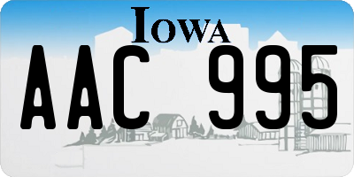 IA license plate AAC995