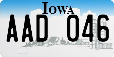 IA license plate AAD046