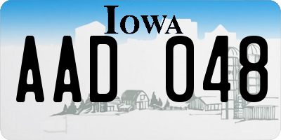 IA license plate AAD048