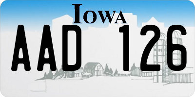 IA license plate AAD126