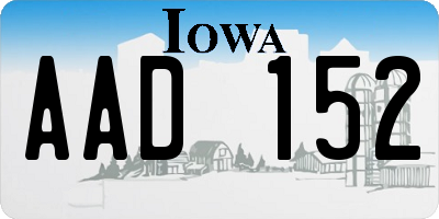 IA license plate AAD152