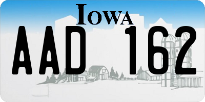 IA license plate AAD162