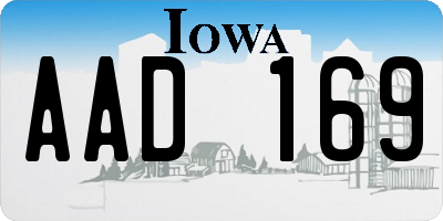 IA license plate AAD169