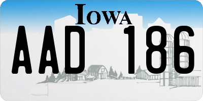 IA license plate AAD186