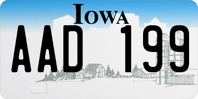 IA license plate AAD199