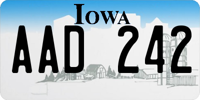 IA license plate AAD242