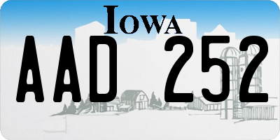 IA license plate AAD252