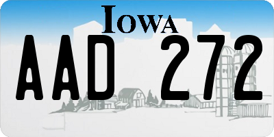 IA license plate AAD272