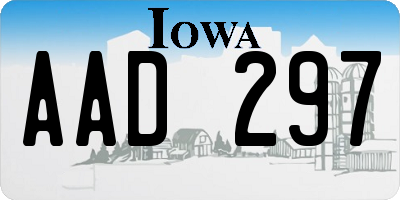 IA license plate AAD297