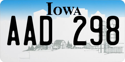IA license plate AAD298