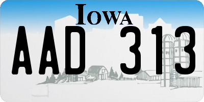 IA license plate AAD313