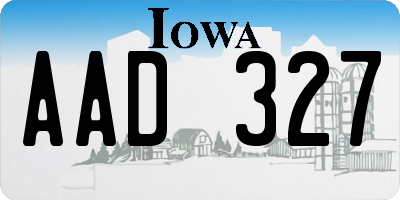 IA license plate AAD327