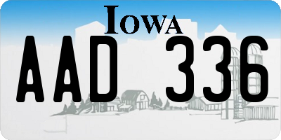 IA license plate AAD336