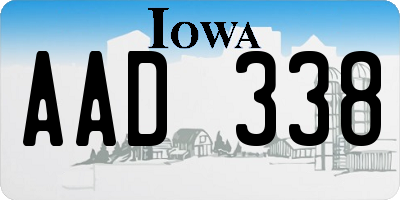 IA license plate AAD338