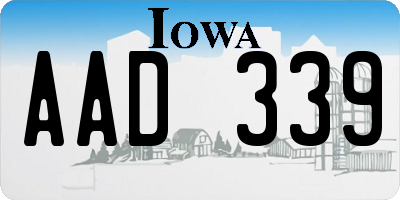 IA license plate AAD339