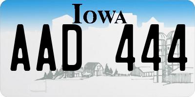 IA license plate AAD444