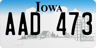 IA license plate AAD473