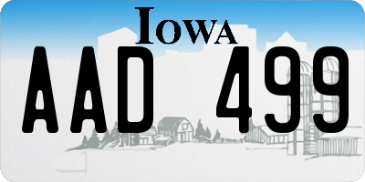 IA license plate AAD499