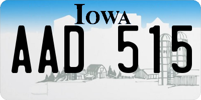 IA license plate AAD515