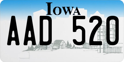 IA license plate AAD520