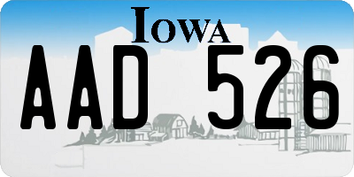 IA license plate AAD526