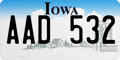 IA license plate AAD532
