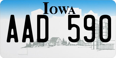 IA license plate AAD590