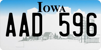IA license plate AAD596