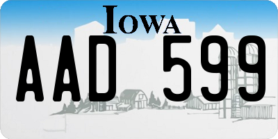 IA license plate AAD599