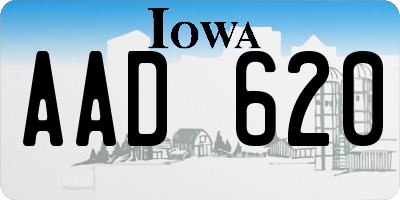IA license plate AAD620