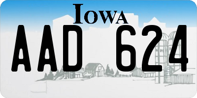 IA license plate AAD624
