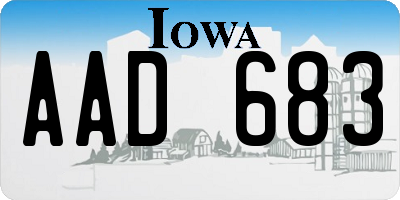 IA license plate AAD683