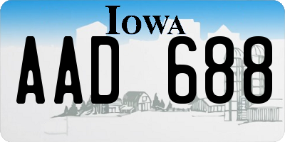 IA license plate AAD688