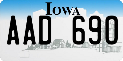 IA license plate AAD690