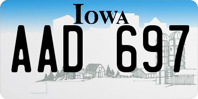 IA license plate AAD697