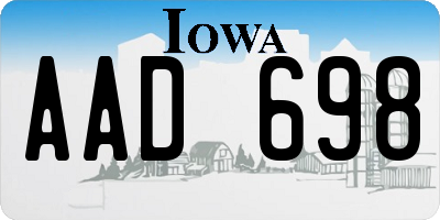 IA license plate AAD698