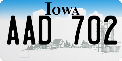 IA license plate AAD702
