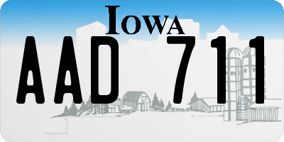 IA license plate AAD711