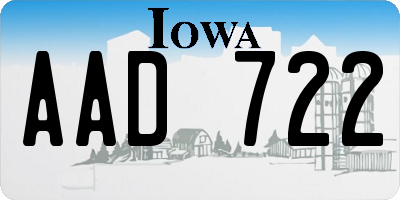 IA license plate AAD722